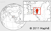 Blank Location Map of Mizoram