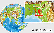 Physical Location Map of Mizoram