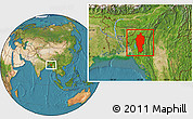 Satellite Location Map of Mizoram