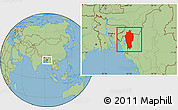 Savanna Style Location Map of Mizoram