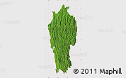 Satellite Map of Mizoram, cropped outside