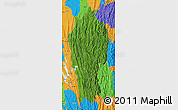Satellite Map of Mizoram, political outside