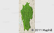 Satellite Map of Mizoram, shaded relief outside