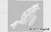 Gray 3D Map of Nagaland, single color outside