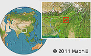Satellite Location Map of Kohima