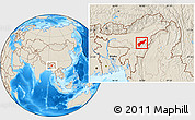 Shaded Relief Location Map of Kohima