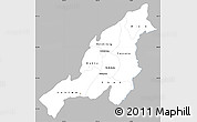 Gray Simple Map of Nagaland, single color outside