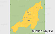 Savanna Style Simple Map of Nagaland, single color outside