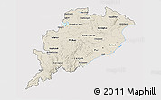 Shaded Relief 3D Map of Orissa, cropped outside