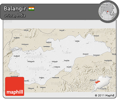 Classic Style 3D Map of Balangir