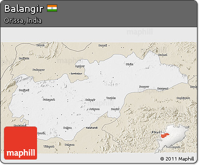 Classic Style 3D Map of Balangir