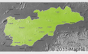 Physical 3D Map of Balangir, darken, desaturated