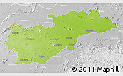 Physical 3D Map of Balangir, lighten, desaturated