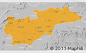 Political 3D Map of Balangir, lighten, desaturated