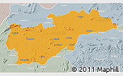 Political 3D Map of Balangir, lighten, semi-desaturated