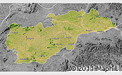Satellite 3D Map of Balangir, desaturated