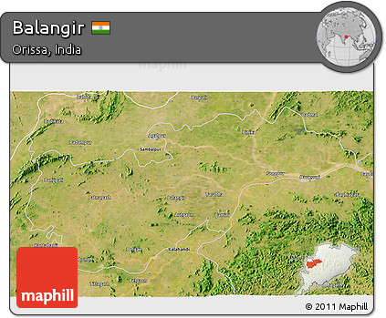 Satellite 3D Map of Balangir
