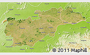 Satellite 3D Map of Balangir, physical outside