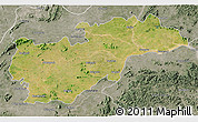 Satellite 3D Map of Balangir, semi-desaturated