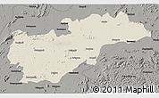 Shaded Relief 3D Map of Balangir, darken, semi-desaturated