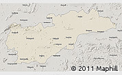 Shaded Relief 3D Map of Balangir, semi-desaturated