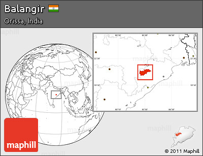 Blank Location Map of Balangir