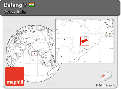Blank Location Map of Balangir