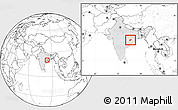 Blank Location Map of Balangir, highlighted country, within the entire country