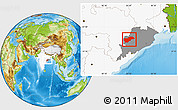 Physical Location Map of Balangir, highlighted country, highlighted parent region