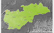 Physical Map of Balangir, darken, desaturated