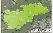 Physical Map of Balangir, darken, semi-desaturated
