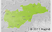 Physical Map of Balangir, lighten, desaturated