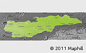 Physical Panoramic Map of Balangir, darken, desaturated