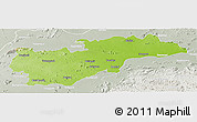 Physical Panoramic Map of Balangir, lighten, semi-desaturated