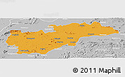 Political Panoramic Map of Balangir, lighten, desaturated