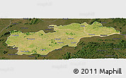 Satellite Panoramic Map of Balangir, darken