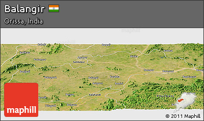 Satellite Panoramic Map of Balangir