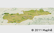 Satellite Panoramic Map of Balangir, lighten