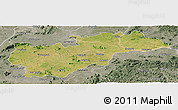 Satellite Panoramic Map of Balangir, semi-desaturated