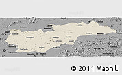 Shaded Relief Panoramic Map of Balangir, darken, desaturated