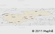 Shaded Relief Panoramic Map of Balangir, lighten, desaturated