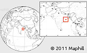Blank Location Map of Cuttack, within the entire country