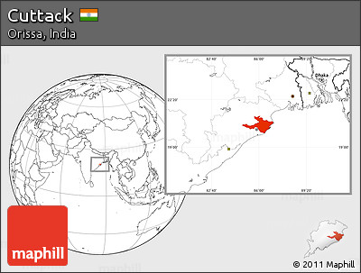 Blank Location Map of Cuttack