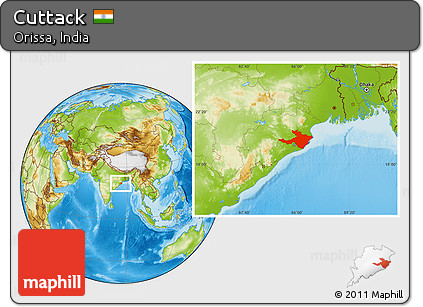 Physical Location Map of Cuttack