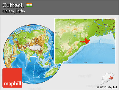 Physical Location Map of Cuttack
