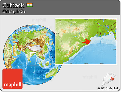 Physical Location Map of Cuttack