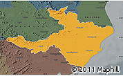 Political Map of Cuttack, darken, semi-desaturated