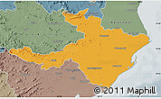 Political Map of Cuttack, semi-desaturated