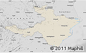 Shaded Relief Map of Cuttack, desaturated