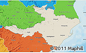 Shaded Relief Map of Cuttack, political outside